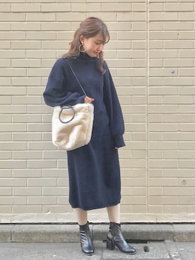 「Kastane」｜「アイテム（ブーティ）」を使った、itabaさん（レディース・160cm）の冬コーディネート