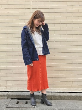 「Kastane」｜「アイテム（ブーティ）」を使った、itabaさん（レディース・160cm）の春コーディネート
