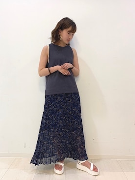 「Teva（テバ）のTeva / プラットフォーム ユニバーサル（サンダル）」を使った、itabaさん（レディース・160cm）の夏コーディネート