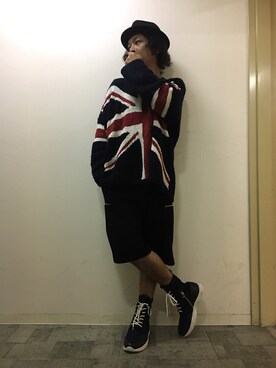 「GLAMB by glamb（グラムバイグラム）のアイテム（ニット/セーター）」を使った、チャムさん（メンズ・168cm）の秋コーディネート