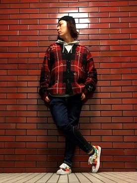 「HAMNETT（ハムネット）のアイテム（ニットキャップ/ビーニー）」を使った、チャムさん（メンズ・168cm）の春コーディネート