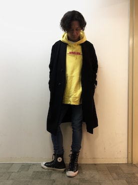 「VANQUISH（ヴァンキッシュ）のアイテム（ジャケット/アウター）」を使った、チャムさん（メンズ・168cm）の冬コーディネート