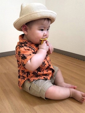 「POLO RALPH LAUREN CHILDRENSWEAR（ポロ ラルフ ローレン チルドレンズウェア）のアイテム（パンツ）」を使った、akishiさん（キッズ・80cm）の春コーディネート