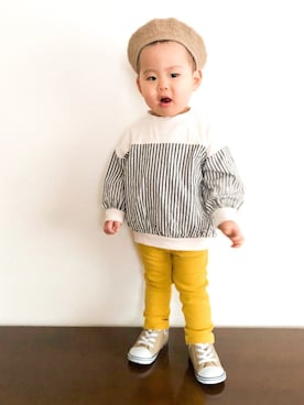 「BOBSON（ボブソン）のアイテム」を使った、akishiさん（キッズ・90cm）の春コーディネート