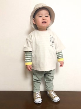 「90cm」｜「アイテム（その他）」を使った、akishiさん（キッズ・90cm）の春コーディネート