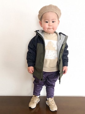 「こども ビームス（コドモビームス）のアイテム（ジャケット/アウター）」を使った、akishiさん（キッズ・90cm）の春コーディネート