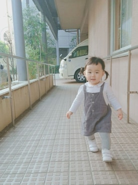 「ZARA KIDS」｜「アイテム（サロペット/オーバーオール）」を使った、Suuさん（キッズ・80cm）の春コーディネート