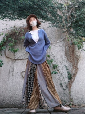 「LAKOLE（ラコレ）のアイテム（キャスケット）」を使った、naturalcolorさん（レディース・151cm）の春コーディネート
