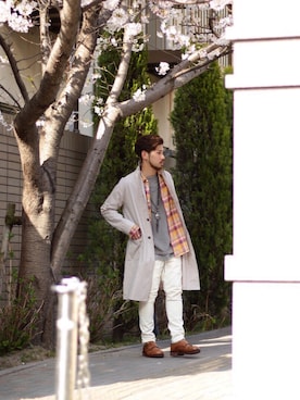 「Yarmo（ヤーモ）のアイテム（その他アウター）」を使った、chinen1991さん（メンズ・174cm）の春コーディネート