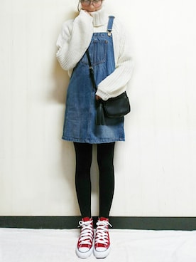 「Noble（ノーブル）のアイテム（オールインワン・サロペット）」を使った、meikoさん（レディース・160cm）の秋コーディネート