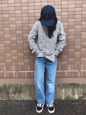 「Levi's（リーバイス）のDAD JEANS  CHARLIE BOY（デニムパンツ）」を使った、monさん（レディース・148cm）の春コーディネート