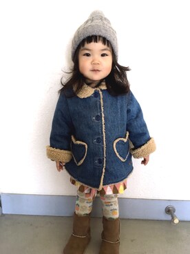 「KP（ケーピー）のアイテム（ジャケット/アウター）」を使った、Ӧtӧ.maӧさん（キッズ・80cm）の冬コーディネート