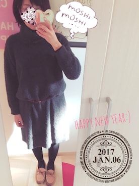 「タートル」｜「アイテム（ワンピース/ドレス）」を使った、cakeさん（レディース・157cm）の冬コーディネート