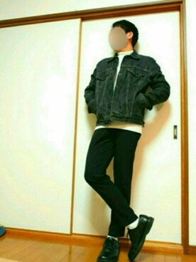 「スラックスパンツ」｜「アイテム（デニムジャケット）」を使った、yukiさん（メンズ・169cm）の春コーディネート