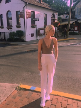 「white pants」｜jordangoodingさん（レディース・163cm）の夏コーディネート