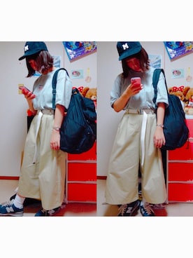 「SEVENDAYS=SUNDAY（セブンデイズサンデイ）のアイテム（チノパンツ）」を使った、" misaki "さん（レディース・156cm）の夏コーディネート
