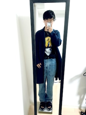「DISCOAT（ディスコート）のアイテム（トレンチコート）」を使った、郁海さん（メンズ・167cm）の春コーディネート