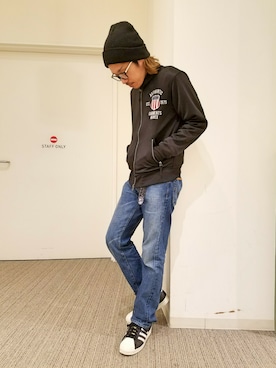 「Safari」｜「アイテム（ジャージ）」を使った、mr.sakuraiさん（メンズ・169cm）の冬コーディネート