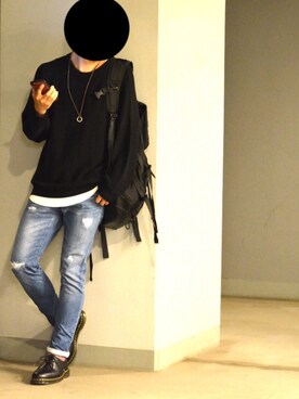 「アイテム（ネックレス、ブラウン系）」を使った、Hello 【フォロバ100%】さん（メンズ・170cm）の冬コーディネート