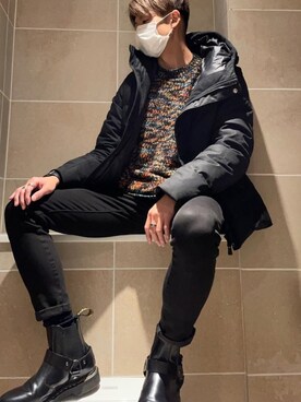「Lui's（ルイス）のアイテム（ダウンジャケット/コート）」を使った、Hello 【フォロバ100%】さん（メンズ・170cm）の冬コーディネート