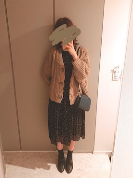 「ドットワンピ」｜「アイテム（ブーティ）」を使った、reim30さん（レディース・163cm）の秋コーディネート