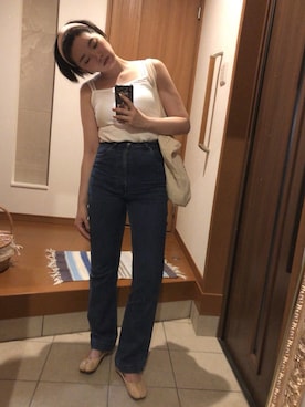 「PETIT BATEAU（プチバトー）のアイテム（キャミソール）」を使った、maimieさん（レディース・159cm）の夏コーディネート
