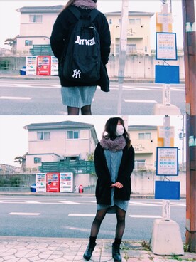 「school」｜「アイテム（ワンピース/ドレス）」を使った、miyukiさん（レディース・159cm）の冬コーディネート
