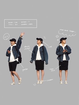 「パーカー 白」｜miyukiさん（レディース・160cm）の秋コーディネート