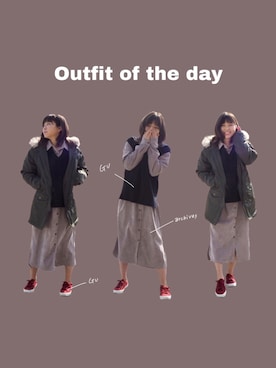 「archives（アルシーヴ）のアイテム（シャツワンピース）」を使った、miyukiさん（レディース・160cm）の冬コーディネート