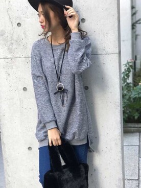 「ラビットファー」｜「アイテム（帽子）」を使った、SPIGA OFFICIALさん（レディース・160cm）の秋コーディネート