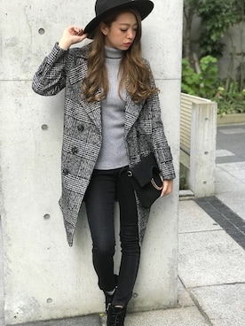 「アイテム（チェスターコート）」を使った、SPIGA OFFICIALさん（レディース・160cm）の秋コーディネート