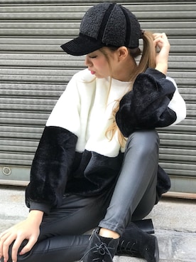 「SPIGA（スピーガ）のアイテム（パンツ）」を使った、SPIGA OFFICIALさん（レディース・160cm）の冬コーディネート