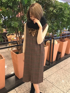 「スヌード」｜「アイテム（ワンピース/ドレス）」を使った、SPIGA OFFICIALさん（レディース・160cm）の冬コーディネート