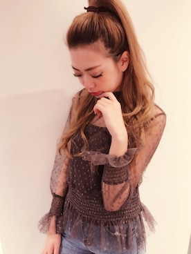 「ドット柄」｜SPIGA OFFICIALさん（レディース・160cm）の冬コーディネート