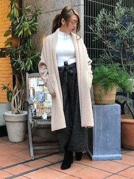 「アイテム（トップス、ベージュ系）」を使った、SPIGA OFFICIALさん（レディース・160cm）の秋コーディネート