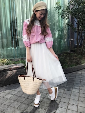 「アイテム（キャスケット）」を使った、SPIGA OFFICIALさん（レディース・160cm）の春コーディネート