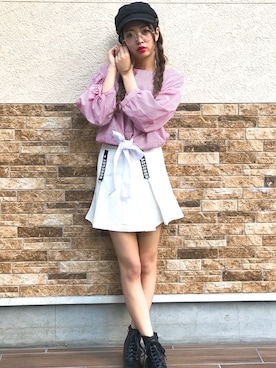 「アイテム（その他トップス、レッド系）」を使った、SPIGA OFFICIALさん（レディース・160cm）の春コーディネート