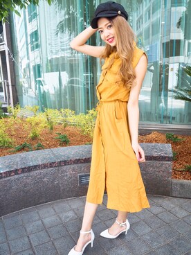 「アイテム（キャスケット）」を使った、SPIGA OFFICIALさん（レディース・160cm）の春コーディネート