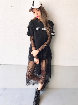 「キャップ女子」｜SPIGA OFFICIALさん（レディース・160cm）の夏コーディネート