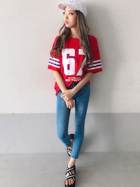 「キャップ女子」｜SPIGA OFFICIALさん（レディース・160cm）の夏コーディネート