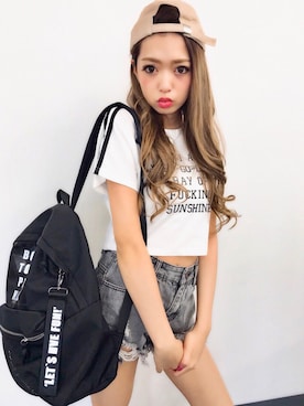 「キャップ女子」｜SPIGA OFFICIALさん（レディース・160cm）の夏コーディネート