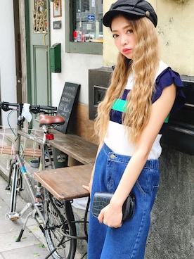 「アイテム（ボディバッグ/ウエストポーチ）」を使った、SPIGA OFFICIALさん（レディース・160cm）の夏コーディネート