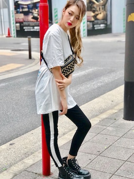 「アイテム（ボディバッグ/ウエストポーチ）」を使った、SPIGA OFFICIALさん（レディース・160cm）の夏コーディネート