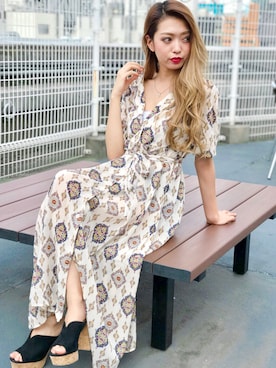 「アイテム（チューブトップ）」を使った、SPIGA OFFICIALさん（レディース・160cm）の夏コーディネート