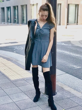 「アイテム（ライダースジャケット）」を使った、SPIGA OFFICIALさん（レディース・160cm）の夏コーディネート