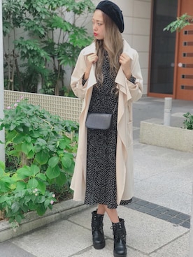 「レトロ」｜「アイテム（トレンチコート）」を使った、SPIGA OFFICIALさん（レディース・160cm）の秋コーディネート