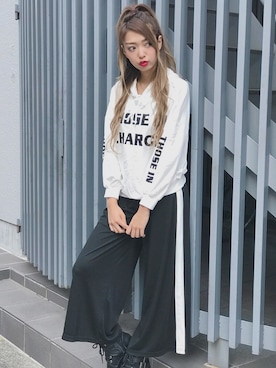 「アイテム（パーカー、ホワイト系）」を使った、SPIGA OFFICIALさん（レディース・160cm）の秋コーディネート