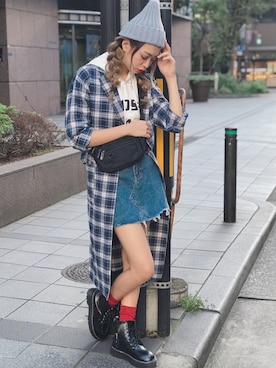 「ロゴパーカー」｜「アイテム（その他アウター）」を使った、SPIGA OFFICIALさん（レディース・160cm）の秋コーディネート