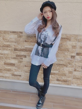 「ビッグシャツ」｜SPIGA OFFICIALさん（レディース・160cm）の冬コーディネート