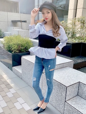 「アイテム（キャスケット）」を使った、SPIGA OFFICIALさん（レディース・162cm）の春コーディネート